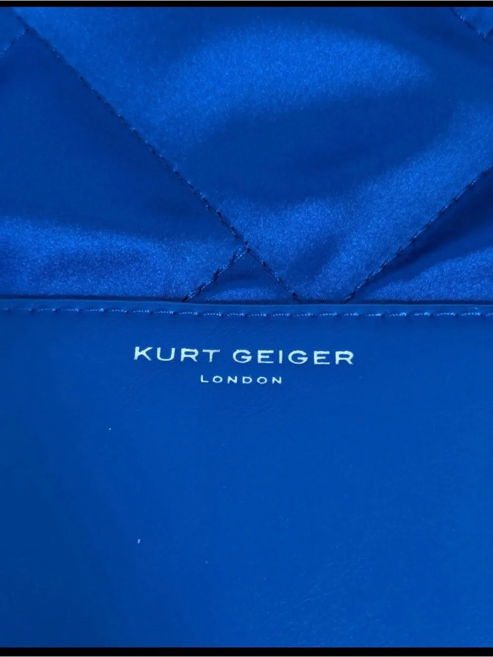 Kurt Geiger Royal Blue Large Quilted Tote with Signature Hardware - Picture 7 of 15